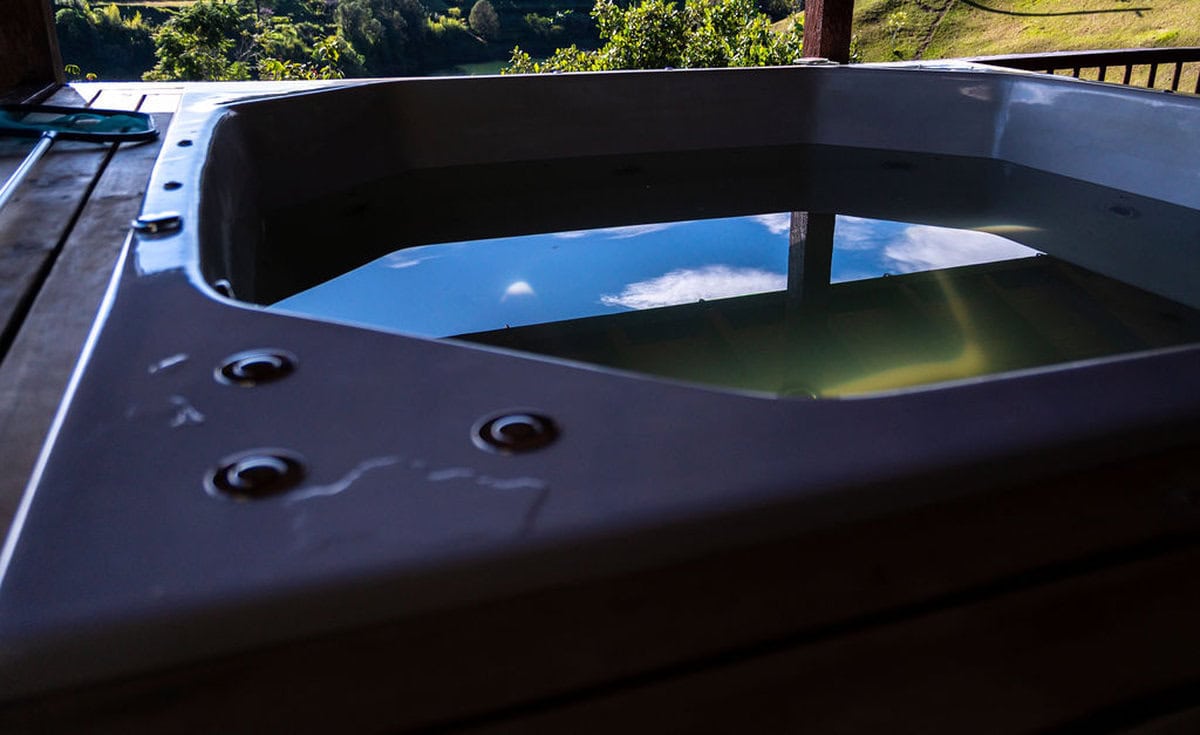 Hot Tub with Scenic Mountain View at Finca Conejo Blanco.