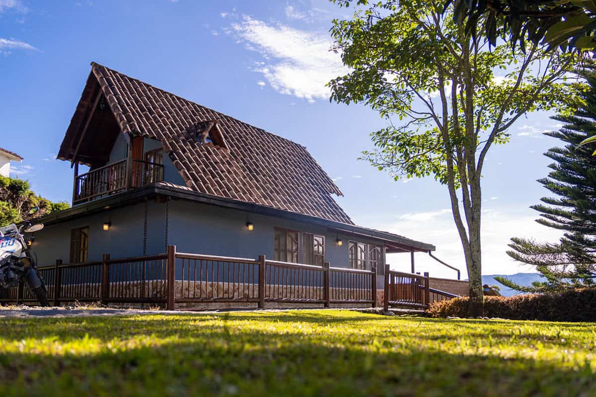 Heated jacuzzi overlooking Guatape lake and mountains at countryside finca Colombia