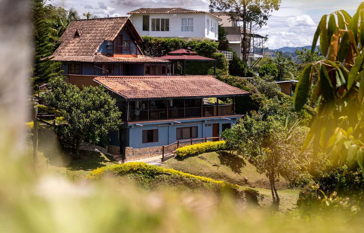 View of Piedra del Peñol granite monolith from nearby vantage point